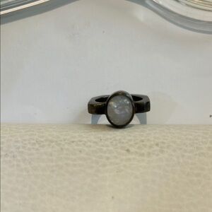 Elegant 925 Marked Silver Ring with Moonstone